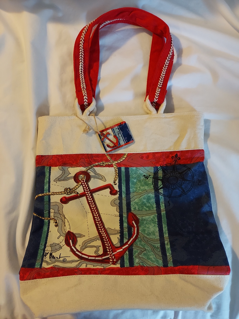 Paul Brent Nautical Anchor Canvas Tote Bag